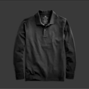 Silver intrepid, long sleeve polo, true black